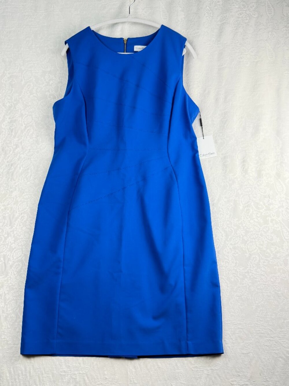 Calvin Klein Women's Royal Blue Sleeveless Sheath Dress Size 16 NWT